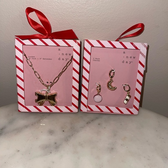 A New Day Bow Locket Necklace and Charm Set - Picture 1 of 1